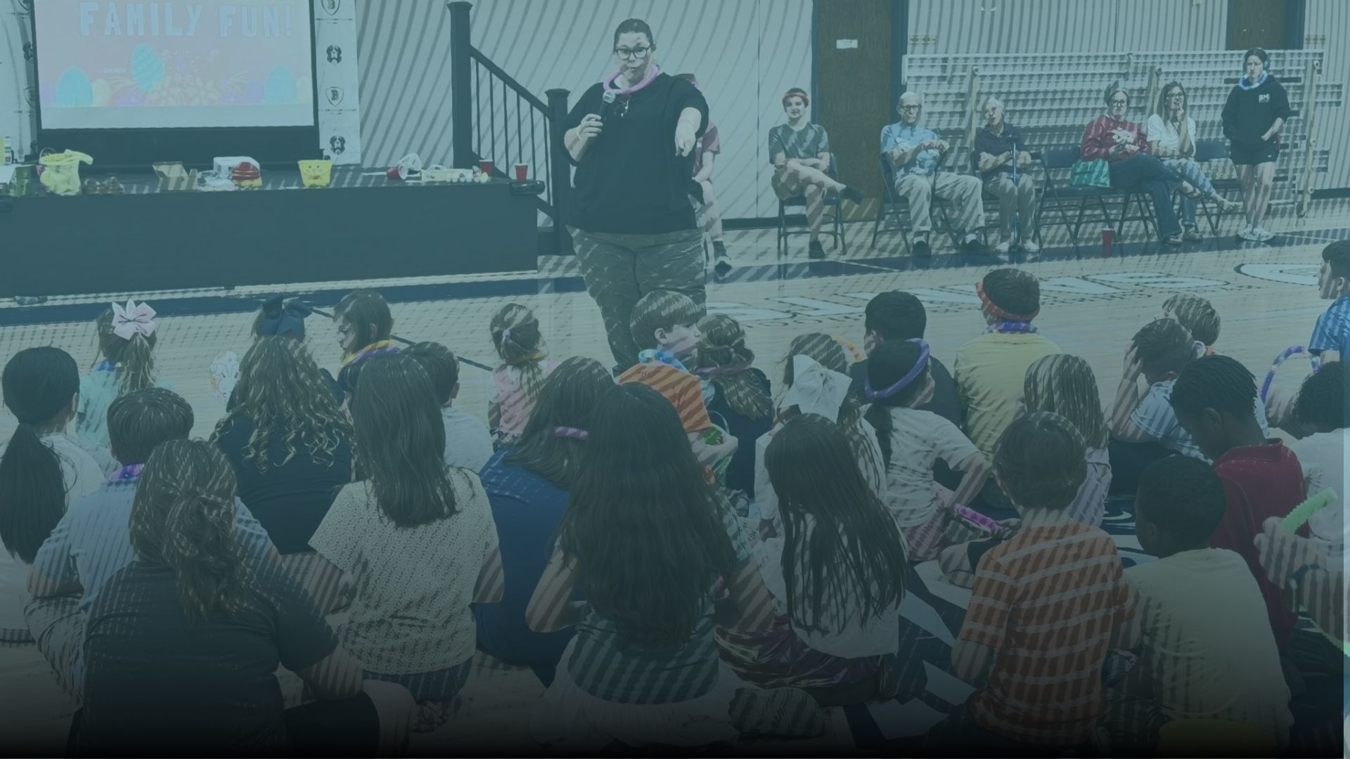 Children gathered for a family ministry event at Byne